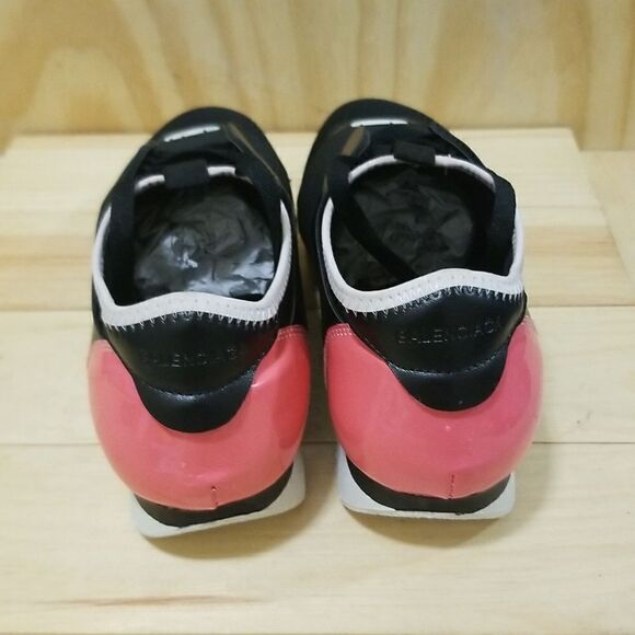Balenciaga Race Runner Leather Mesh Black/Pink Women’s Sneacker Sz 40 ( 9 1/2) - Picture 8 of 10